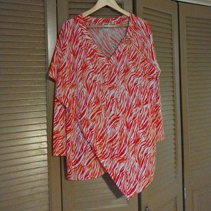 ANNE KLEIN LONG SLEEVE BLOUSE WITH ZIPPER